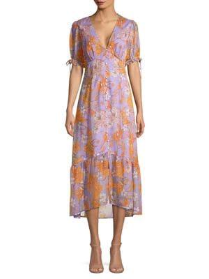 Astr The Label Chandler Printed Ruffle Dress