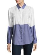 Two By Vince Camuto Colorblock Button-down Shirt