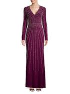 Xscape Long Sleeve Coloum Gown