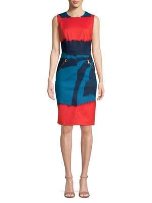 Donna Karan Printed Sheath Dress