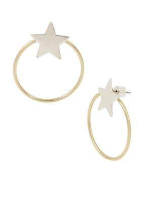 Bcbgeneration Starry Night Two-tone Star & Circle Front Back Earrings