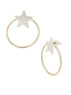 Bcbgeneration Starry Night Two-tone Star & Circle Front Back Earrings