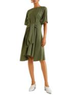 Mango Striped Bow A-line Knee-length Dress