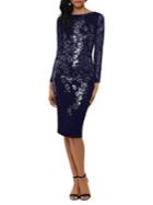 Xscape Petite Sequin-embellished Lace Sheath Dress