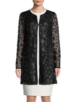 Karl Lagerfeld Paris Lace Long-sleeve Topper