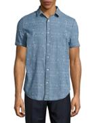 Sovereign Code Printed Chambray Button Front Sportshirt