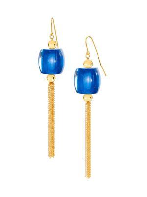 Gold And Honey Goldplated & Lucite Tassel Drop Earrings