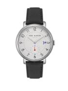 Ted Baker London Oscar Stainless Steel And Leather-strap Watch