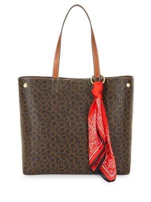 Calvin Klein Rachel Textured Signature Leather Tote
