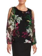 Elie Tahari Mazy Silk Floral-print Blouse