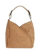 Violet Ray Clover Faux Suede Hobo Bag