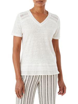 Olsen Linen V-neck Tee