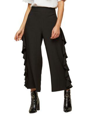 Miss Selfridge Crop Ruffle Side Trousers