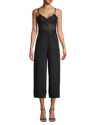 Bardot Lace Mesh Jumpsuit