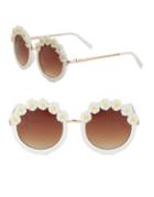 Circus By Sam Edelman 51mm Floral Accented Round Sunglasses