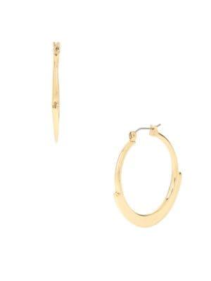 Robert Lee Morris Goldplated Geometric Edge Hoop Earrings