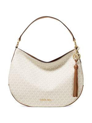 Michael Michael Kors Brooke Leather-trimmed Logo Hobo Bag