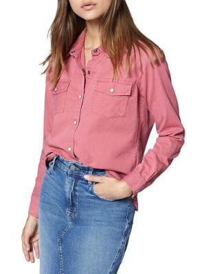 Sanctuary Work Cotton Snap Front Shirt