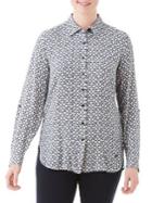Olsen Nordic Mood Printed Button Front Blouse