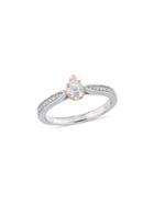 Sonatina Diamond Bridal 14k White And Rose Gold Pear-cut Diamond Engagement Ring