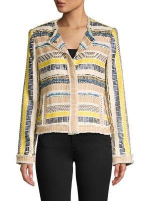 Elie Tahari Ceanna Striped Tweed Jacket