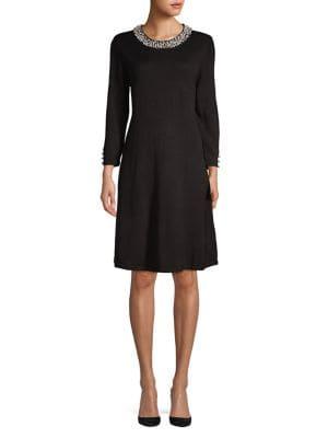 Karl Lagerfeld Paris Embellished A-line Dress