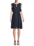 Ellen Tracy Ruffle-trimmed Knee-length Dress