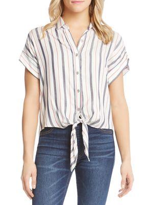 Karen Kane Striped Tie-front Shirt