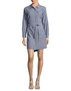 Two By Vince Camuto Button Front Pinstriped Tunic Shirtdress