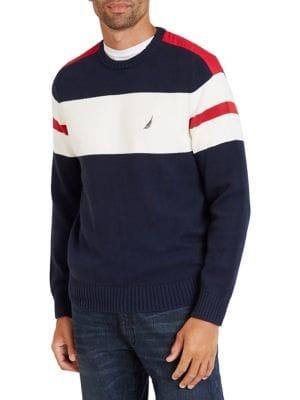 Nautica Crewneck Logo Cotton Sweater
