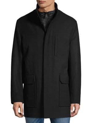 Cole Haan Melton 3-in-1 Wool-blend Car Coat