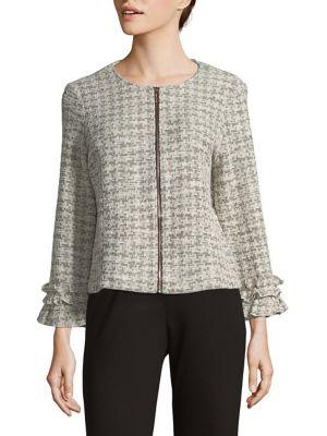 Ivanka Trump Tweed Bell-sleeve Jacket