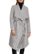 Bcbgmaxazria Plaid Wool-blend Wrap Coat