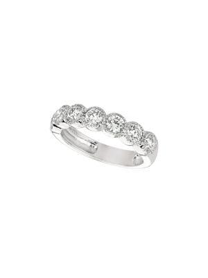 Morris & David 1.4 Tcw Faceted Diamond And 14k White Gold Ring