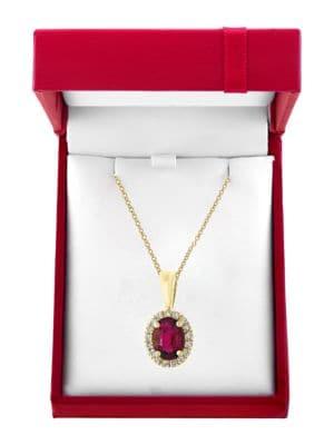 Effy Amore 14k Yellow Gold, Ruby & Diamond Pendant Necklace