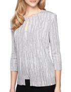 Alex Evenings Two-piece Sequined Stripe Jacket And Tank Set