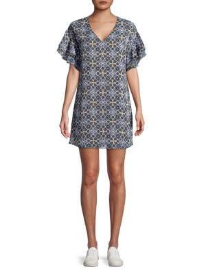 Highline Collective V-neck Flounce Sleeve Shift Dress
