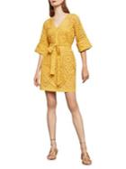 Bcbgmaxazria Short-sleeve Eyelet Embroidered Dress