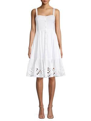 French Connection Ancolie Broiderie Fit-&-flare Dress