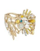 Betsey Johnson Critters Faux Pearl And Crystal Cockatoo Hinge Bracelet