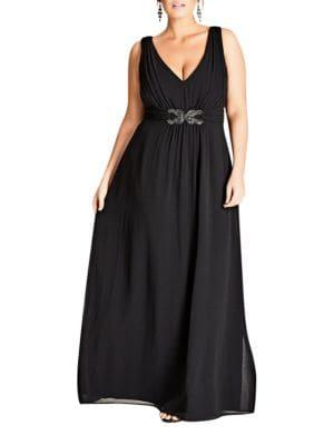 City Chic Plus Front Wrap Dress