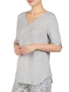 Ellen Tracy Heathered Split Neck Top
