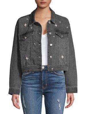 Kensie Jeans Embellished Denim Jacket