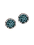 Le Vian Exotics Vanilla Diamond, Blueberry Diamond And 14k Vanilla Gold Button Stud Earrings