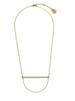 Vince Camuto Clean Line Pave Crystal Bar Chain Necklace