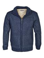 Schott Nyc Heavy Textured Sherpa Lined Sweater Jacket