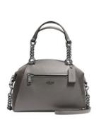 Coach Chain Prairie Suede And Leather Satchel Bag