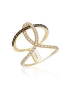 Le Vian 14k Honey Gold Neo Geo Ring With Chocolate Diamonds And Vanilla Diamonds