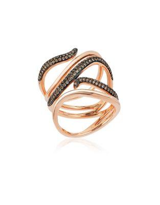 Le Vian Chocolatier Brown Diamond And 14k Rose Gold Ring