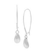 Robert Lee Morris Soho Blue Explosions Sculptural Teardrop Bead Long Drop Earrings